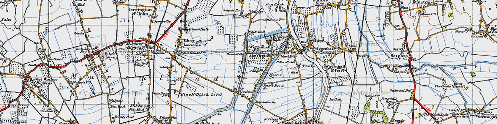 Old map of Tilney cum Islington in 1946