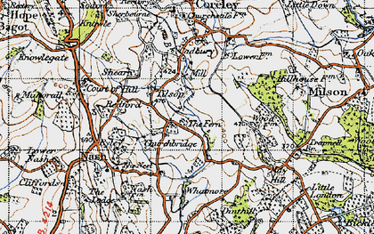 Old map of Tilsop in 1947