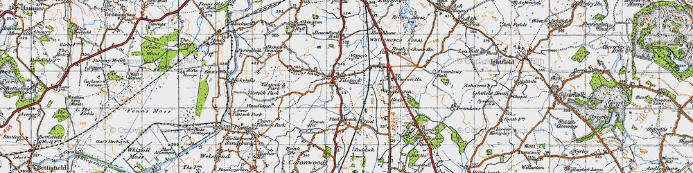 Old map of Tilstock in 1947