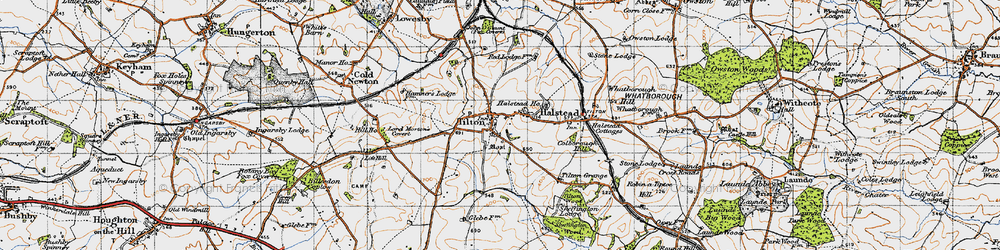 Old map of Tilton on the Hill in 1946