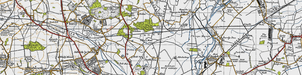 Old map of Tilts Hills in 1947