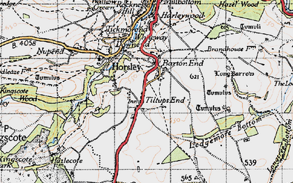 Old map of Tiltups End in 1946