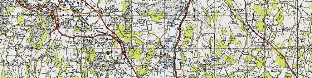 Old map of Timberden Bottom in 1946