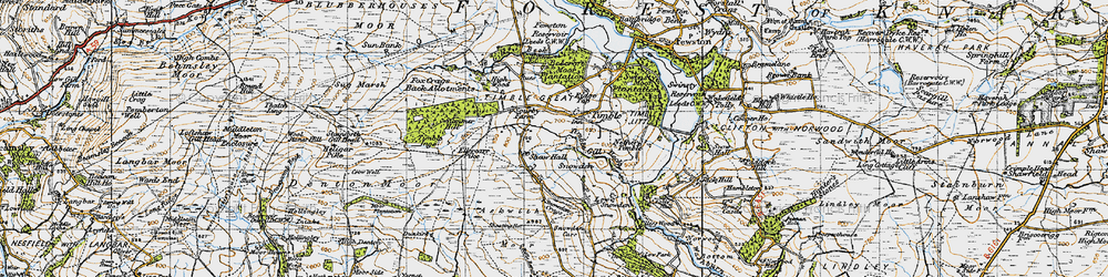 Old map of Beecroft Moor Plantn in 1947