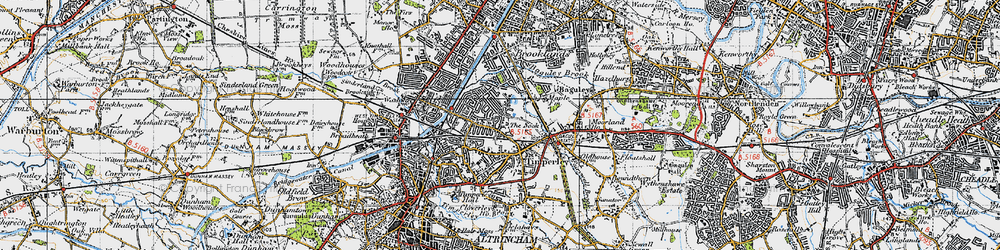Old map of Timperley in 1947