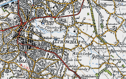 Old map of Timperley Brook in 1947