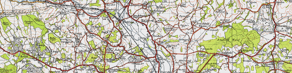 Old map of Timsbury Manor in 1945