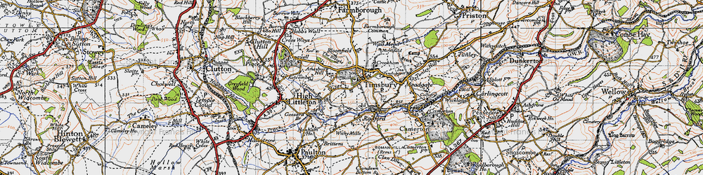 Old map of Timsbury in 1946