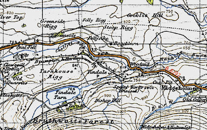 Old map of Back Dike in 1947