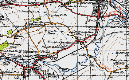Old map of Tindale Crescent in 1947