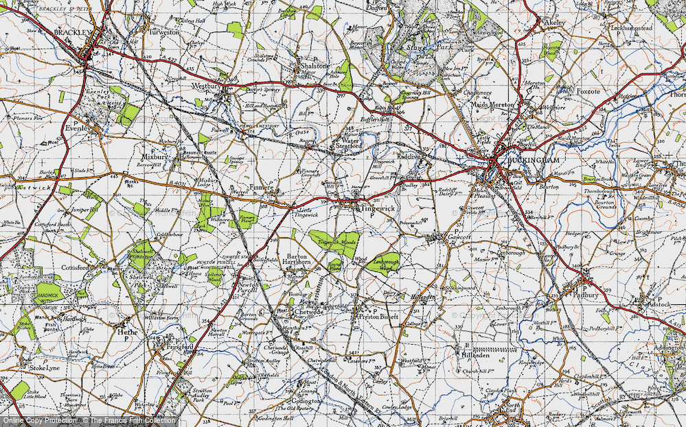 Old Map of Tingewick, 1946 in 1946