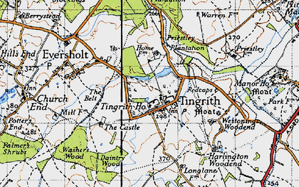 Old map of Tingrith in 1946