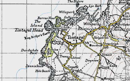 Old map of Barras Nose in 1946