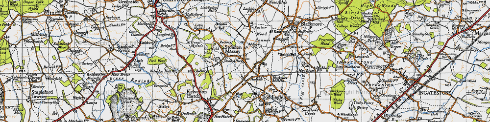 Old map of Tip's Cross in 1946