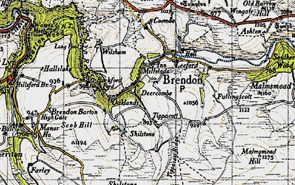 Old map of Tippacott in 1946