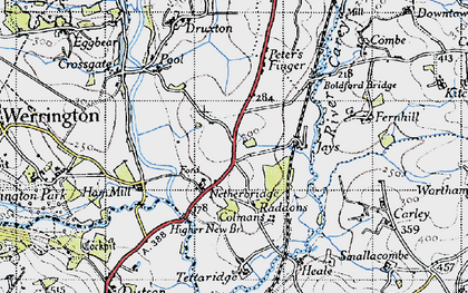 Old map of Tipple Cross in 1946