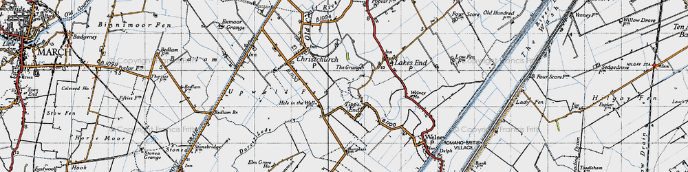Old map of Tipps End in 1946