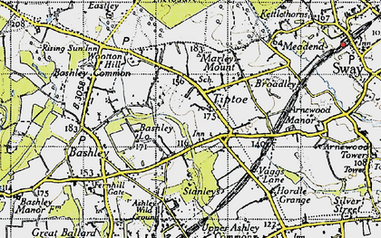 Old map of Tiptoe in 1940