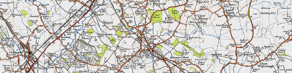 Old map of Tiptree in 1945