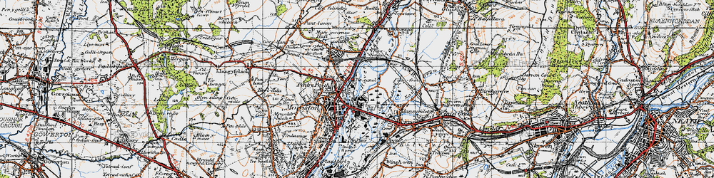 Old map of Tircanol in 1947