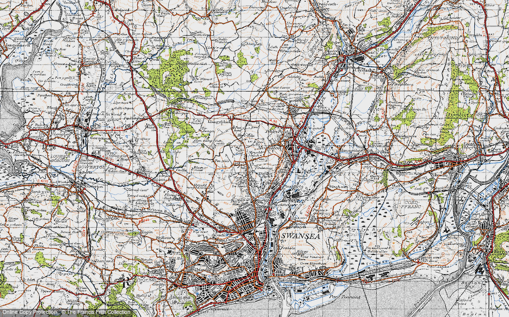 Old Map of Tirdeunaw, 1947 in 1947