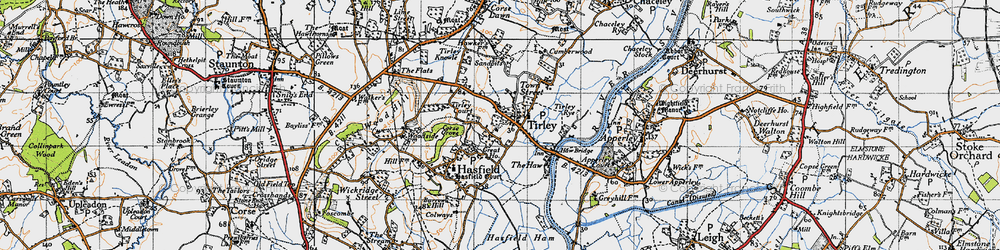 Old map of Tirley in 1947