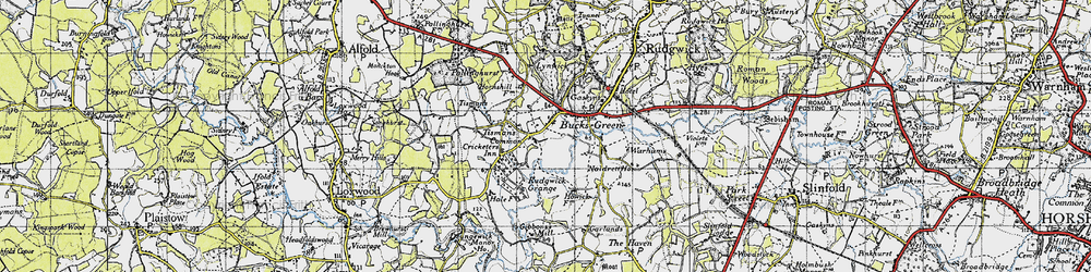 Old map of Tisman's Common in 1940