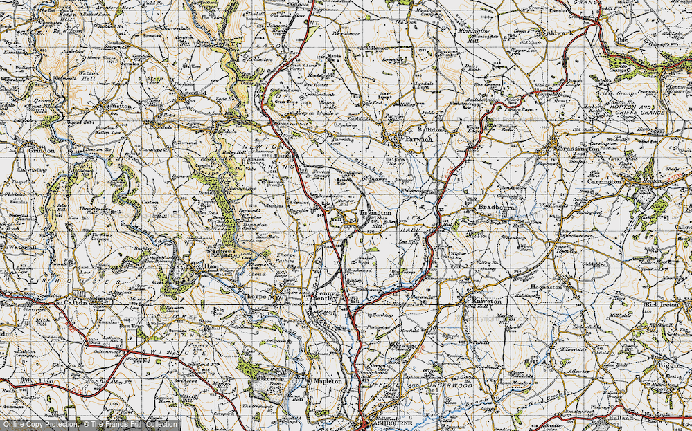 Old Map of Historic Map covering Broadclose in 1946