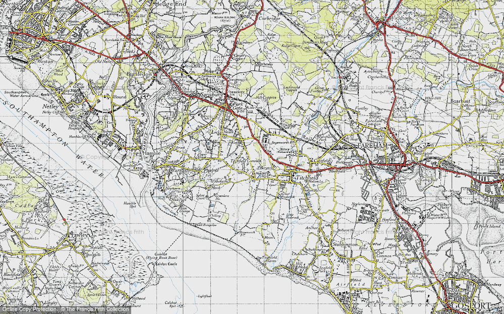 Old Map of Titchfield Common, 1945 in 1945