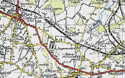 Old map of Titchfield Park in 1945