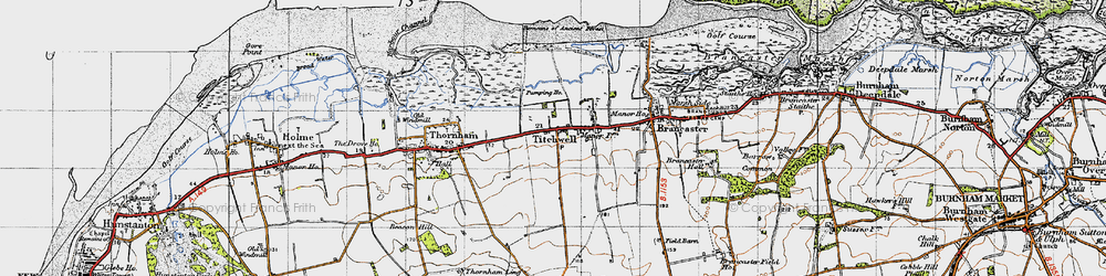 Old map of Titchwell in 1946