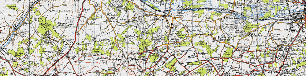 Old map of Titcomb in 1945