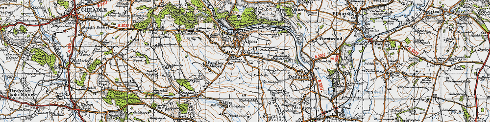 Old map of Tithebarn in 1946