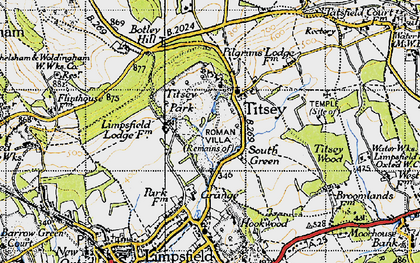 Old map of Titsey Park in 1946