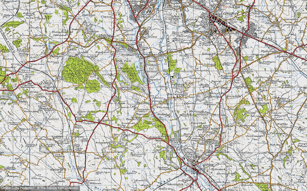 Old Map of Tittensor, 1946 in 1946
