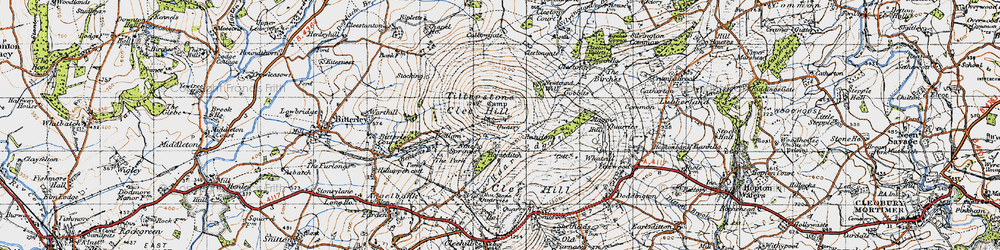 Old map of Titterstone Clee Hill in 1947