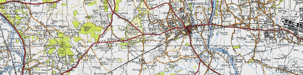 Old map of Tittle Row in 1947