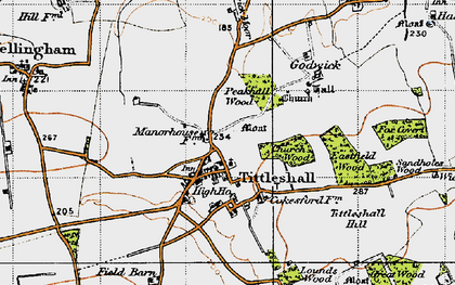 Old map of Tittleshall Hill in 1946