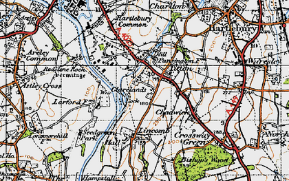 Old map of Titton in 1947