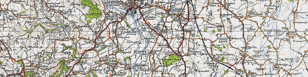 Old map of Titton in 1947