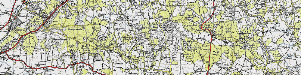 Old map of Titty Hill in 1945