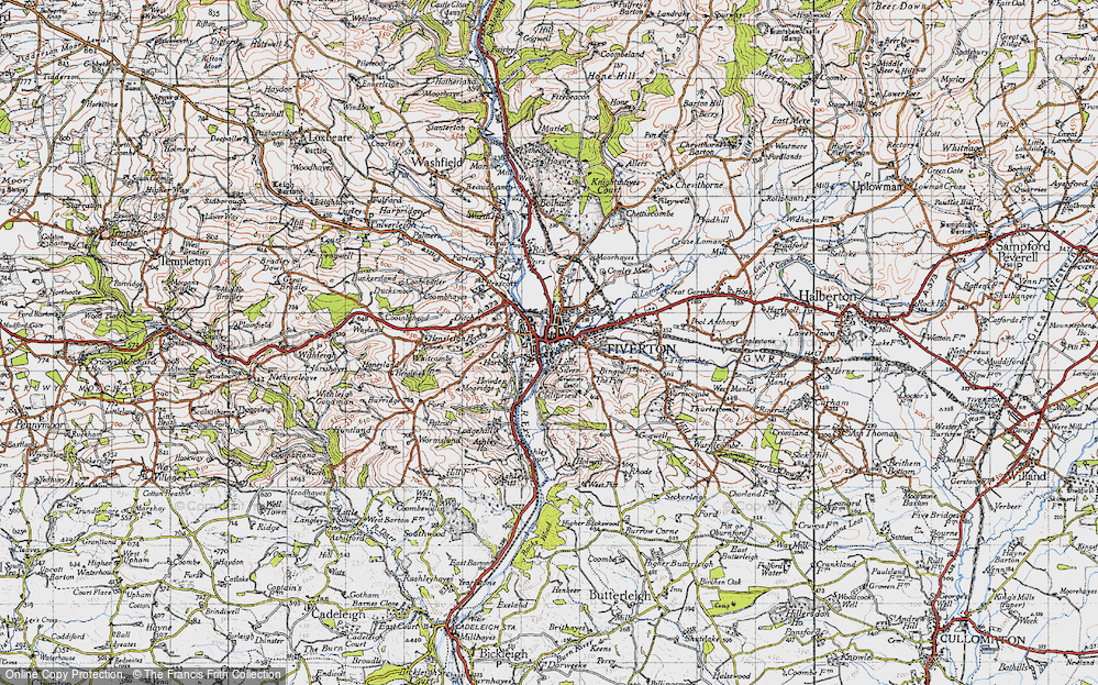Old Map of Tiverton, 1946 in 1946