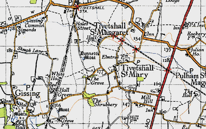 Old map of Tivetshall St Mary in 1946