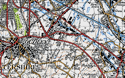 Old map of Tividale in 1946