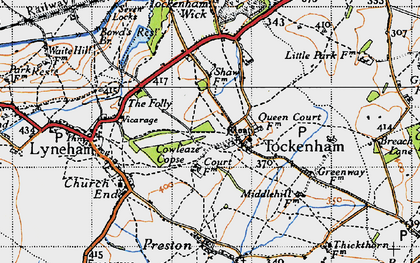 Old map of Tockenham in 1947