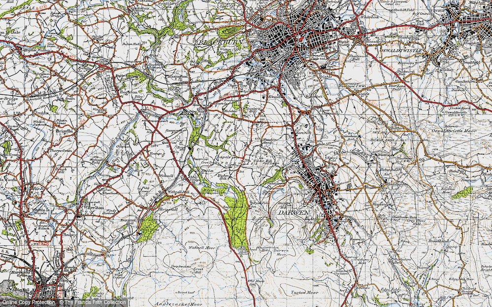 Old Map of Tockholes, 1947 in 1947