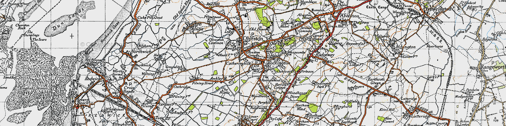 Old map of Tockington in 1946