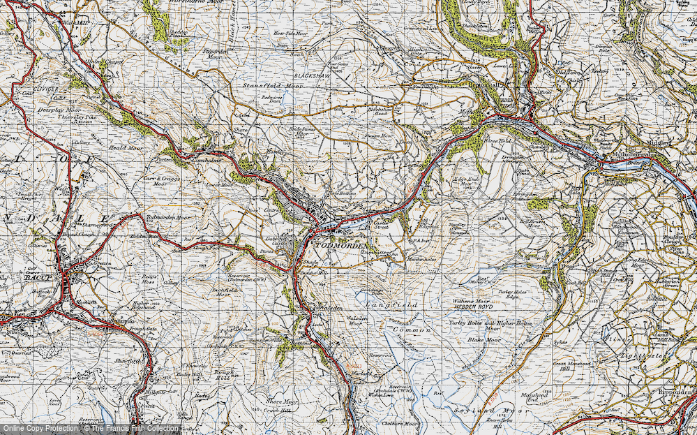 Old Map of Todmorden, 1947 in 1947