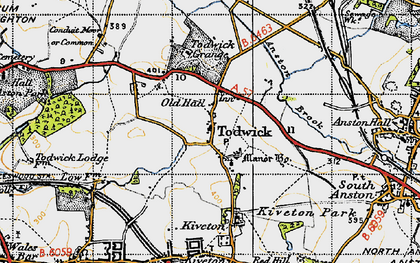 Old map of Todwick in 1947