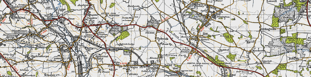 Old map of Anston Brook in 1947